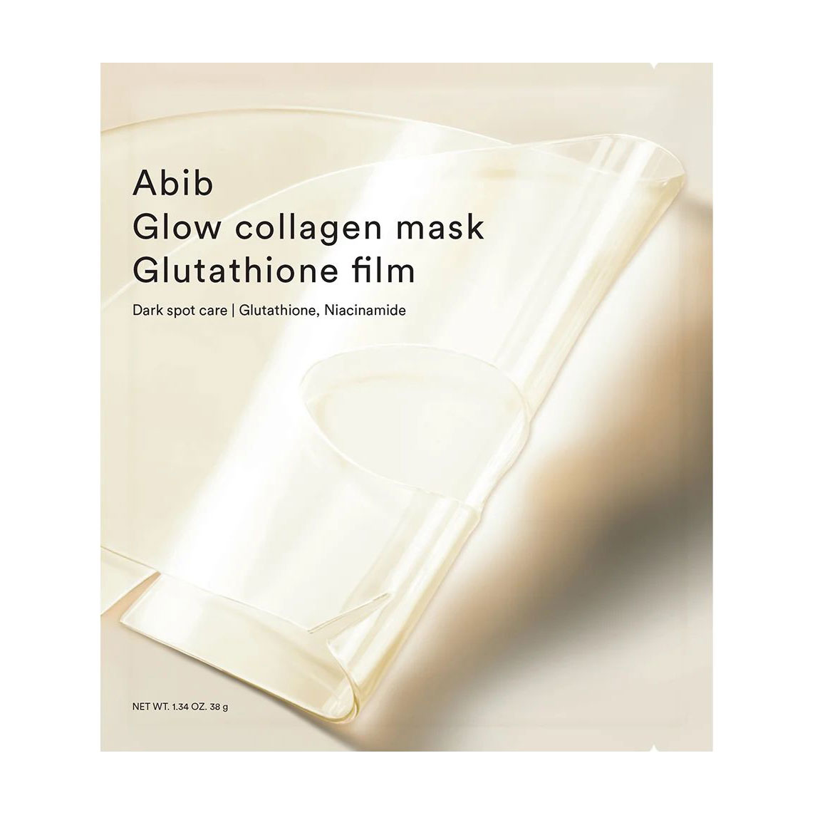 Гідрогелева маска для обличчя Abib Glow Collagen Mask Glutathione Film з глутатіоном, 38 г